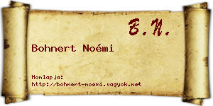 Bohnert Noémi névjegykártya
